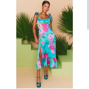 Garden Midi Dress ~ Multi Piccadilly Floral